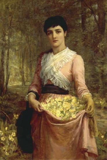 Edwin long,R.A. The Daughters of Our Empire. England The Primrose oil painting image
